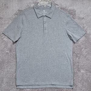 Mack Weldon Polo Shirt Men Medium Gray S/S Everyday Casual Preppy Pima Cotton